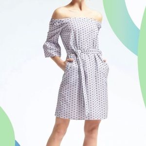 Banana Republic Swiss Dot Off-Shoulder